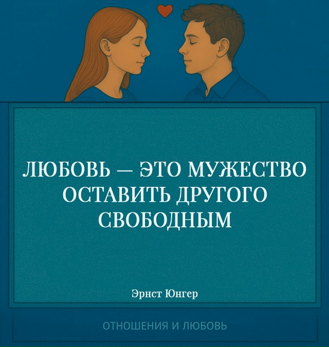 Юнгер говорит о том, что настоящая любовь не стремится ...