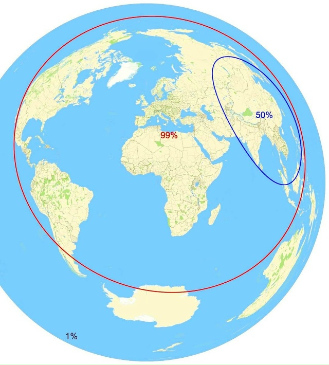Глобальное распределение населения иллюстрировано дв...