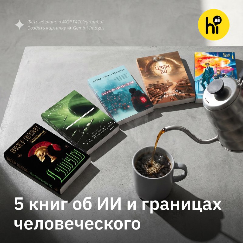 📌 Пять новых художественных книг, где ИИ — часть реальности
Все эти книги, вышедшие на русском в 20