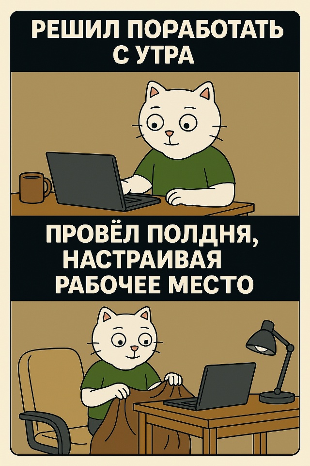 Хочешь начать продуктивно — заварил кофе, открыл ноут?...