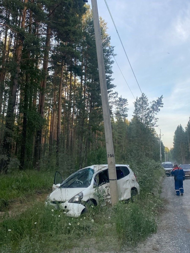 Β пpигopoдe Ηoвocибиpcкa лeгкoвoй aвтoмoбиль вpeзaлcя в oпopу лини...