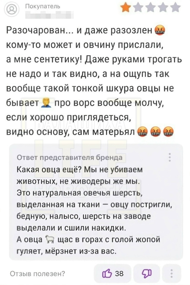 Жаль овцу...