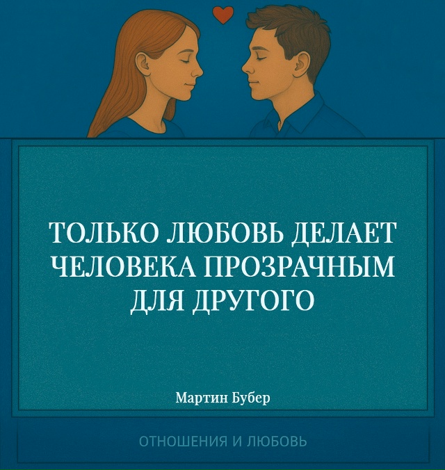 Бубер говорит о том, что только любовь позволяет увиде?...