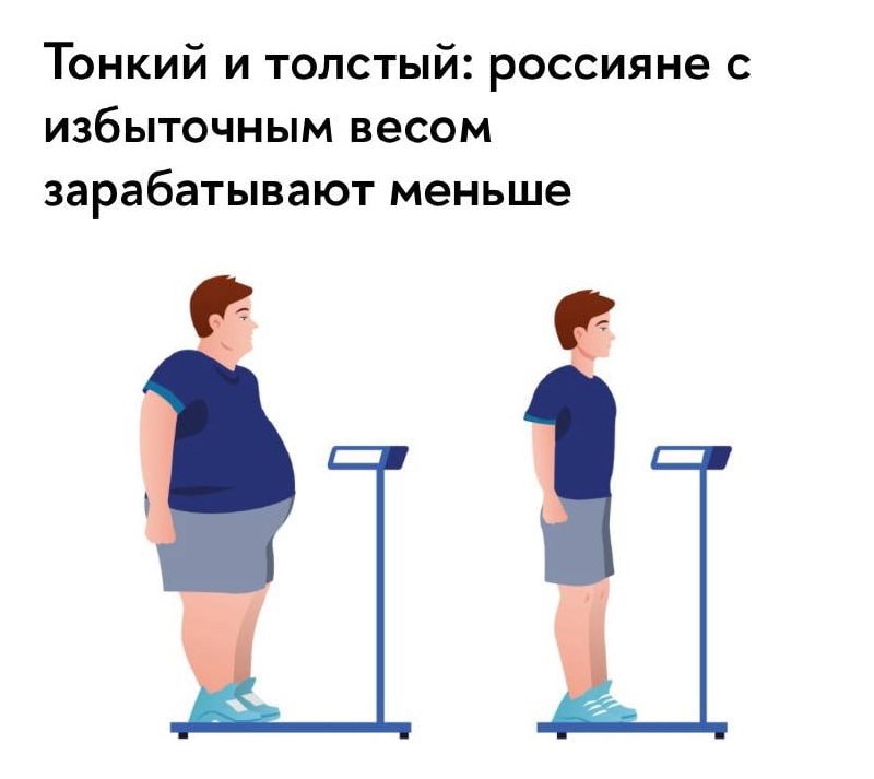 Полные люди зарабатывают меньше худых — чем выше индекс массы тела (ИМТ), тем ниже зарплата, установ