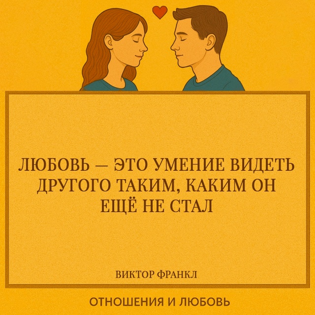 Франкл говорит о том, что любовь смотрит глубже настоя?...