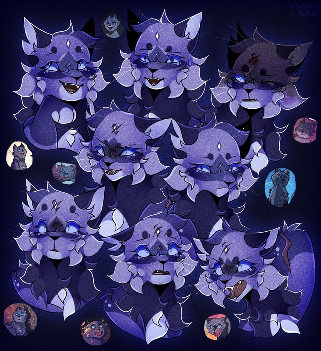 ✨Bluestar’s expressions✨
Мимика Синей Звезды в графических ро?...