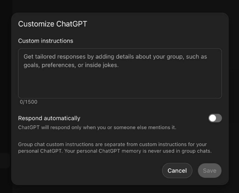 В ChatGPT появятся ГРУППОВЫЕ чаты — обновление заметили в коде веб-версии чат-бота.
Что известно се