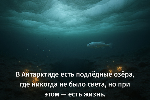 🕳 В Антарктиде есть подлёдные озёра,
где никогда не бы...