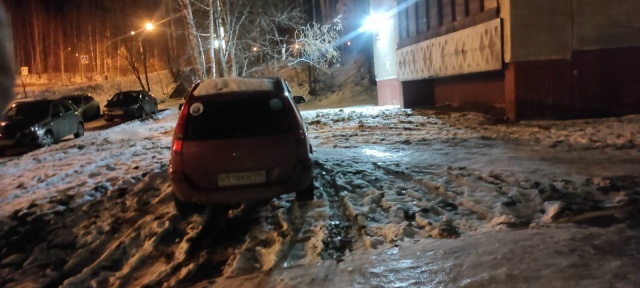 На побелевшей от снега траве, в нарушение всех правил, ?...