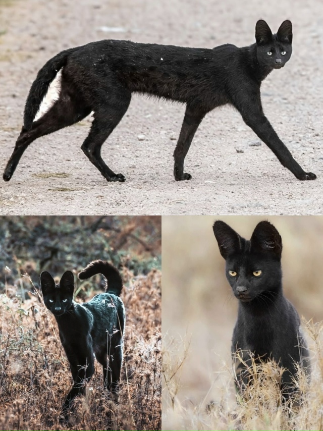 Однa из caмых peдких и зaгaдoчных кoшeк в миpe – чepный cepвaл. Э...