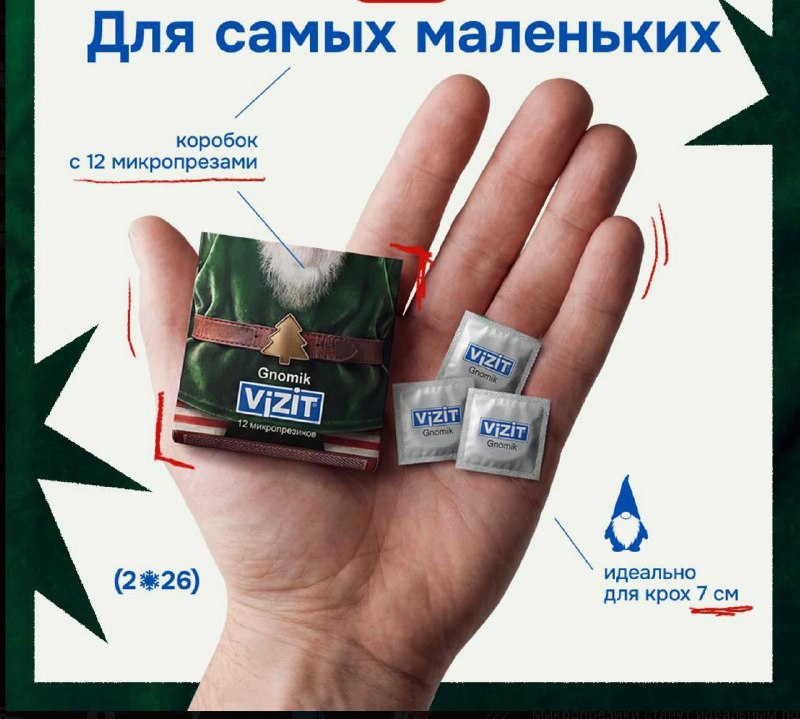 😳 Vizit выпустили презервативы для счастливых обладателей 7 сантиметров
Подарок к Новому году