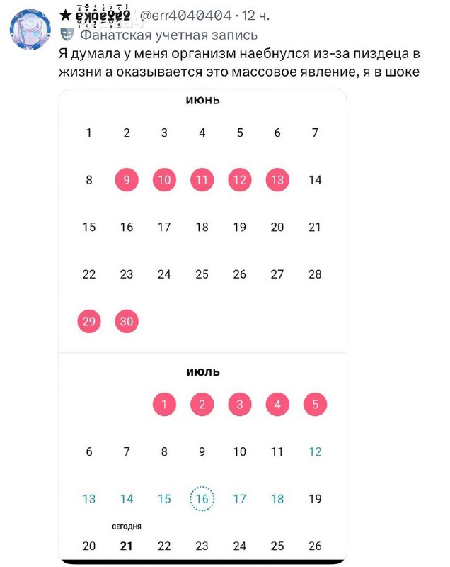 ❗️В июне у женщин по всему миру внезапно сбился менструальный цикл
Это загадочное явление уже прозв