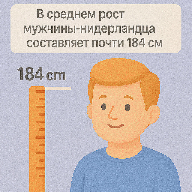 📏 Высокая нация
Средний рост мужчин в Нидерландах — ?...