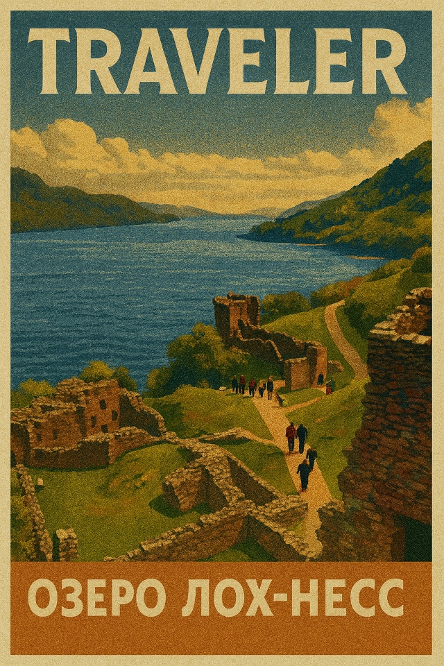 🌍 Озеро Лох-Несс, Шотландия
Таинственное озеро, окута...