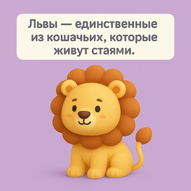 🦁 Семейные хищники
Львы — единственные среди кошачь?...