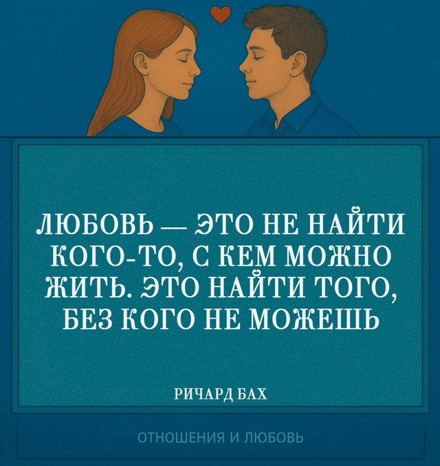 Ричард Бах в этой фразе противопоставляет любовь комф?...