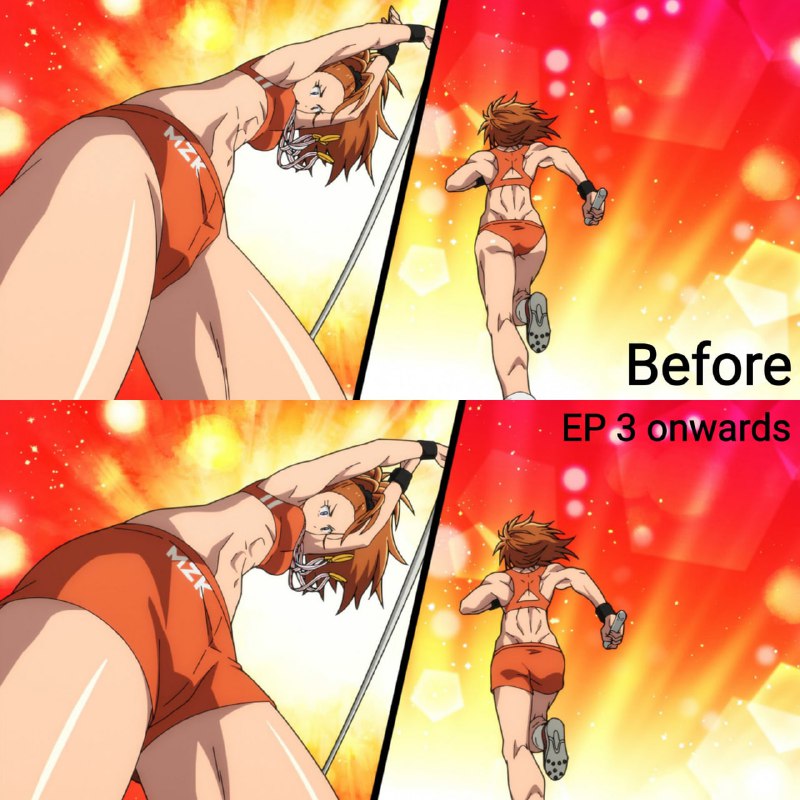 ⛔️Опенинг ​​третьего сезона аниме «Ванпанчмен» подвергся цензуре.
Спортивные трусы магическим образ