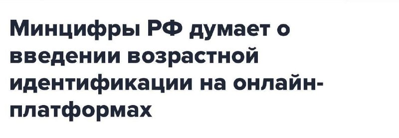 🤩 Рунет по ПАСПОРТУ — в Минцифры задумались о возрастной верификации на сайтах
Глава ведомства отме
