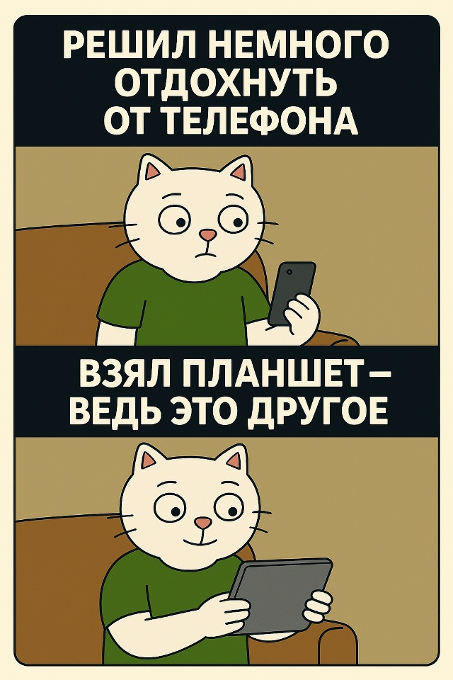 Иногда кажется, что нужен цифровой детокс.
Но потом всп...
