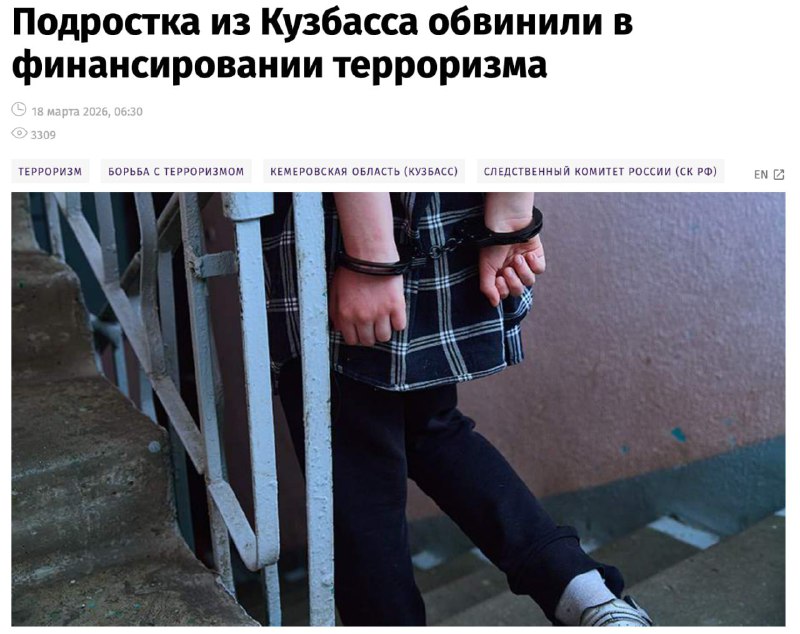 Срок за звезды в Telegram 🚨
17-летнего подростка задержали по обвинению в финансировании терроризма