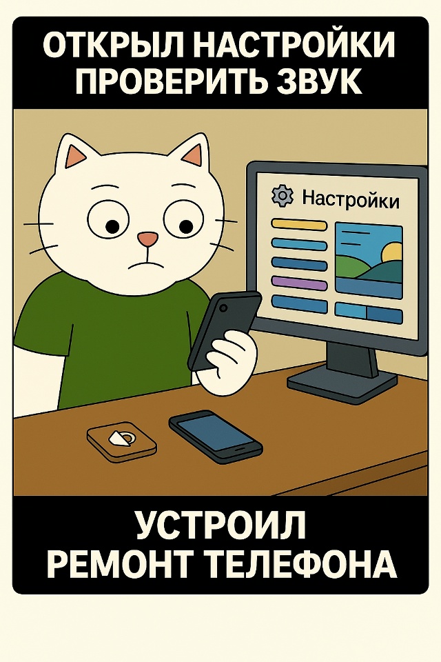 Открываешь настройки «просто проверить звук»,
а в итог...