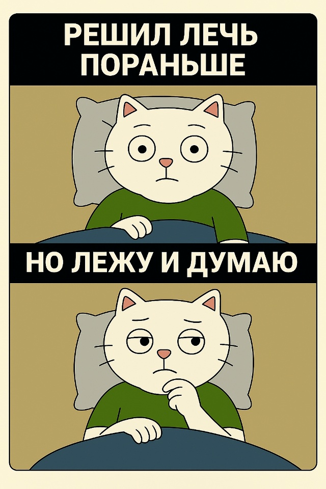 Обещаешь себе лечь пораньше — без сериалов, без телефо...