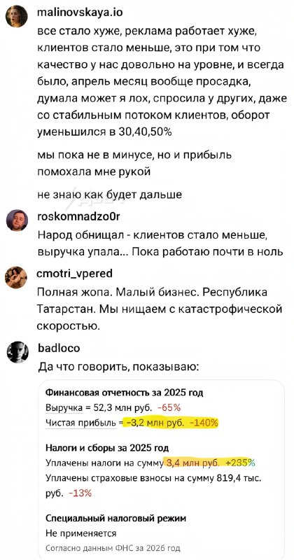 Жопа полная, к концу года закроется до 30% предприятий
Малый бизнес в России сейчас реально вымирае