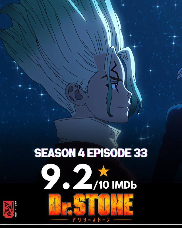 ⚡️33-я серия 4-го сезона «Доктора Стоуна» получила отличный рейтинг 9,2 из 10 на IMDb!