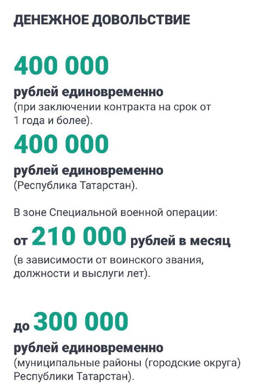 В Татарстане в семь раз урезали выплаты за подписание контракта с Минобороны — теперь военным предла