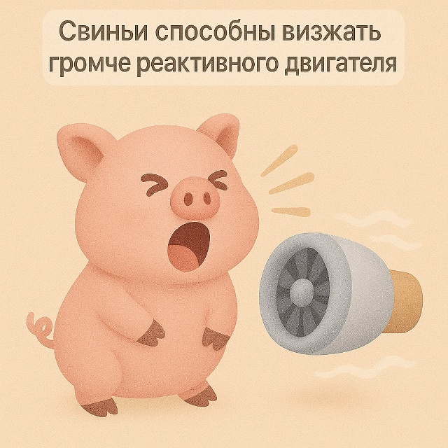 🐷 Громкие соседи
Свиньи могут визжать с силой до 130 де...