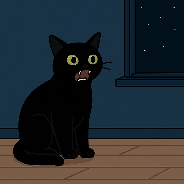 Коты могут смотреть в темноту и внезапно начинать шипе...