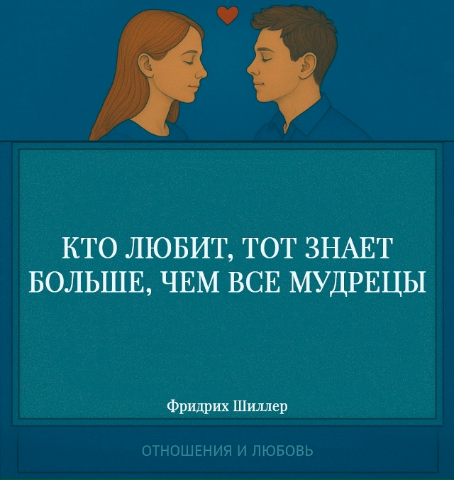 Шиллер говорит о том, что любовь открывает человеку та?...