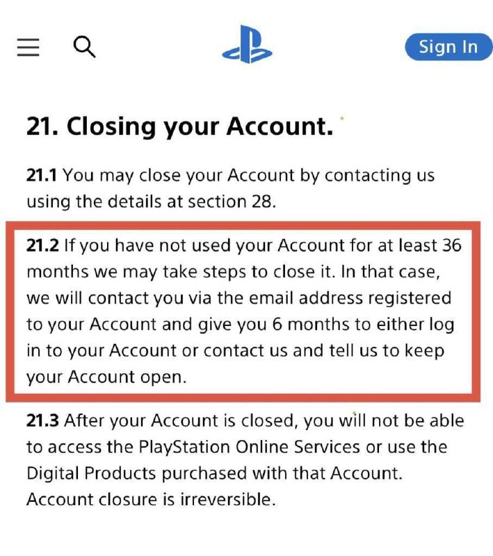 Sony удалит учётные записи PlayStation, которые не были активны более 36 месяцев — геймеры обратили