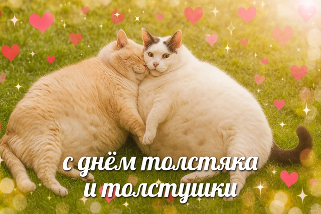 Сегодня День толстяка и толстушки
Поздравляй кореша с...
