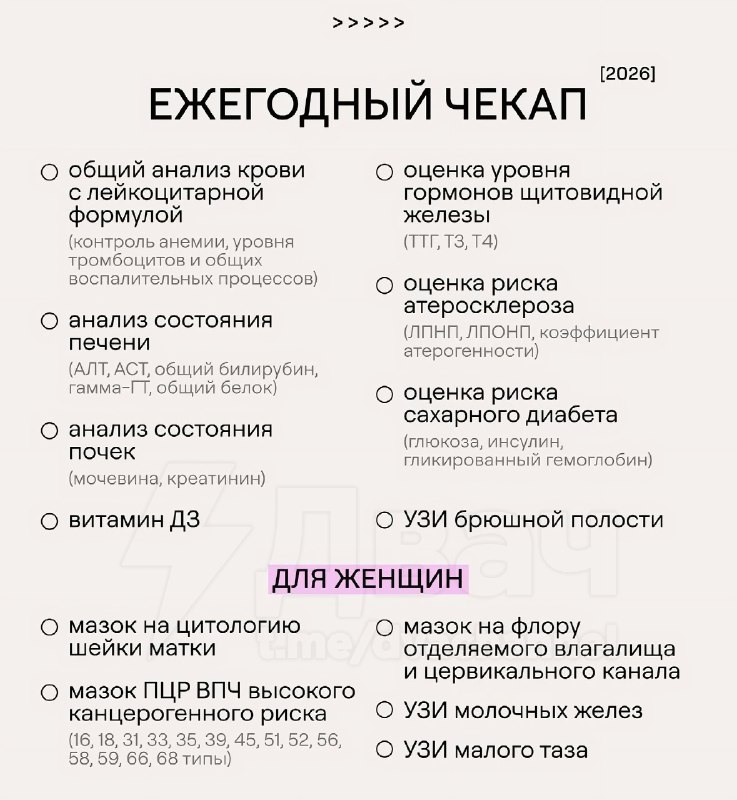 Ловите список обследований для ежегодной проверки здоровья — он пригодится и мужчинам, и женщинам
Я