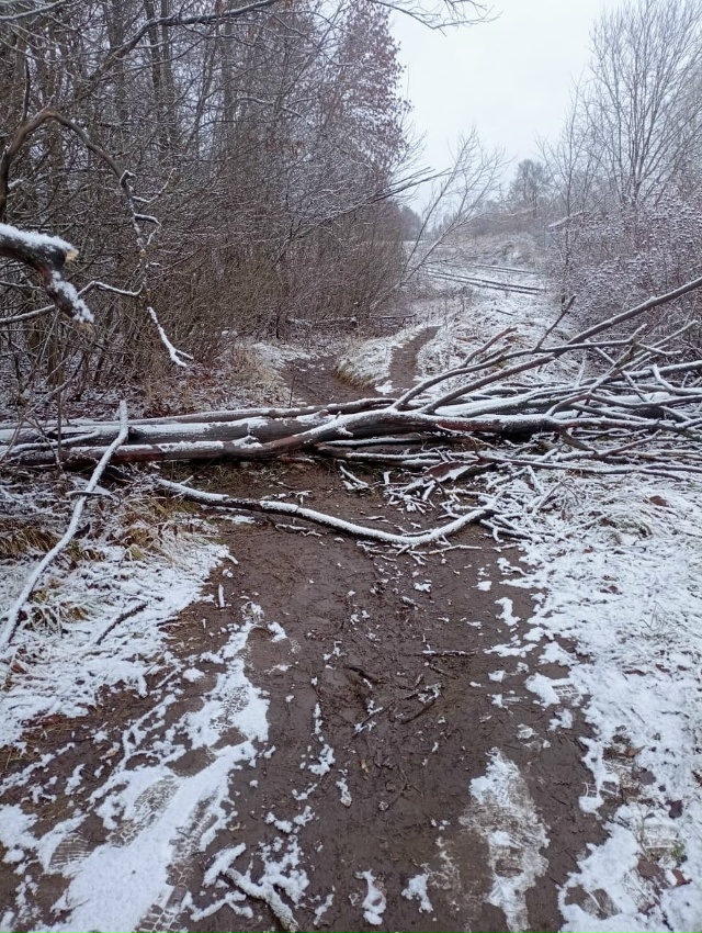 Дорога после жд путей с лежневских улиц к остановке Ор?...
