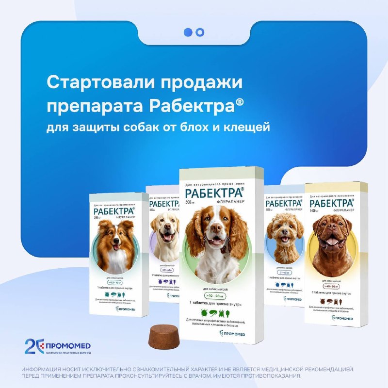 В российские магазины и ветеринарные клиники поступил
новый препарат для собак на основе флураланера