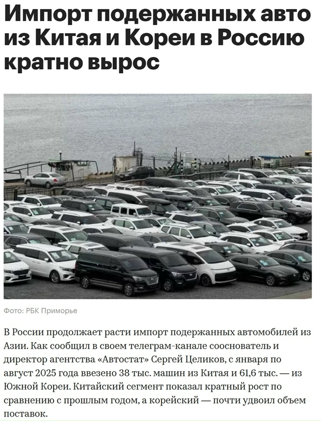 💥 Импорт б/у авто из Южной Кореи в Россию вырос на 88% — ...