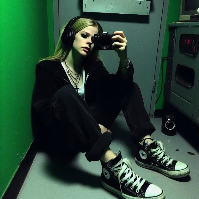 Нейросеть показала Аврил Лавин если бы та стала эмо и в...