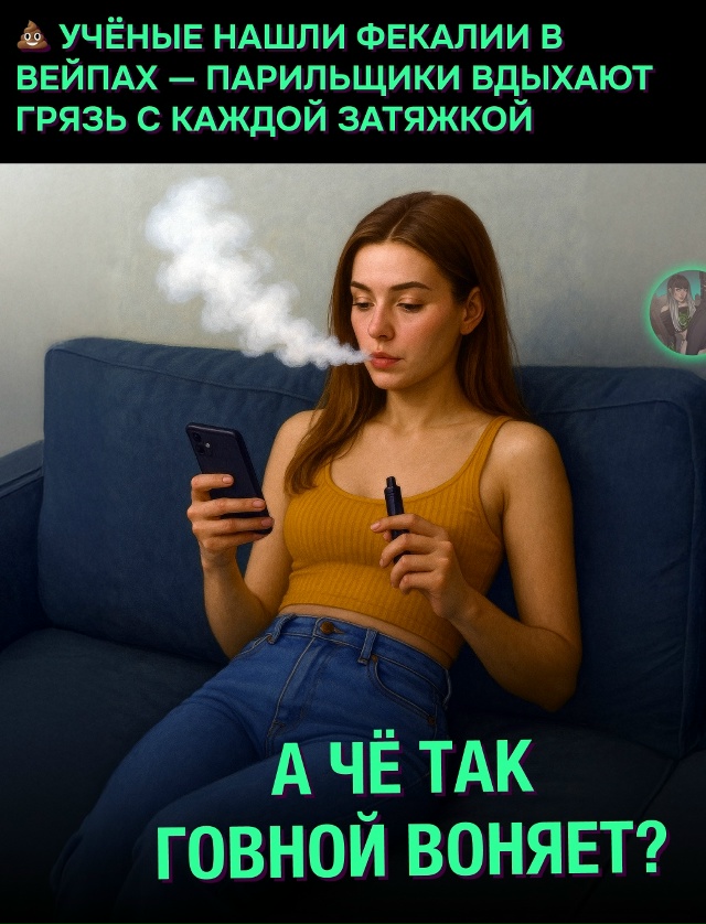 😂 Вейпы забиты фекалиями — учёные проверили 1300 парил?...