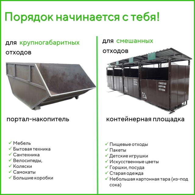 ❗Выбрасывайте мусор правильно
Бункеры-накопители и ...