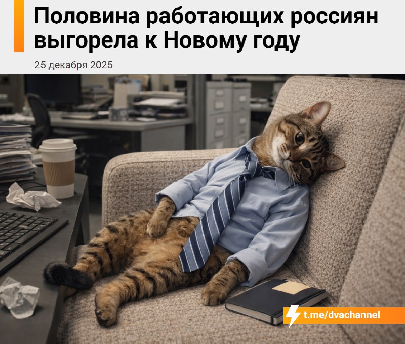 К концу года каждый второй россиянин выгорел на работе
Опросы показывают, что почти 70% людей посто