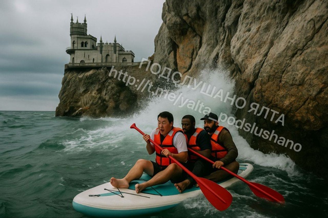 🌊 В Ялте троих сапбордистов прижало волнами к скале
Э...