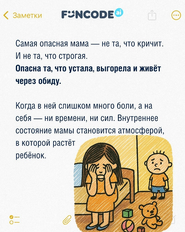 Самая опасная мама — не та, что кричит.
И не та, что треб...