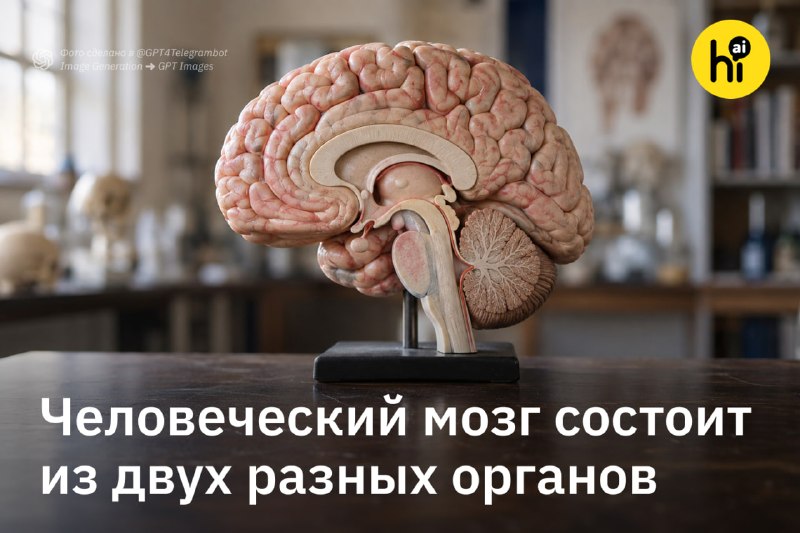 💡 Человеческий мозг состоит из двух разных органов
Ученые из США обнаружили, что человеческий мозг