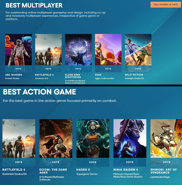 Стали известны все номинанты на премию The Game Awards 2025 во в...