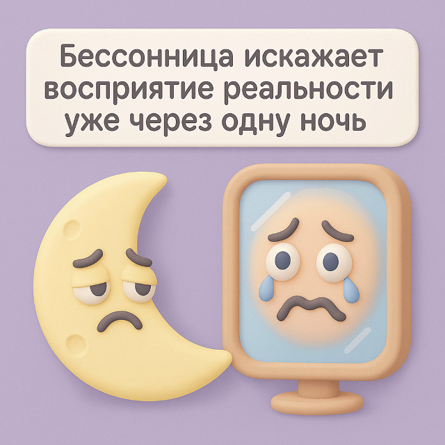 Бессонница меняет реальность за сутки
Даже одна ночь ?...