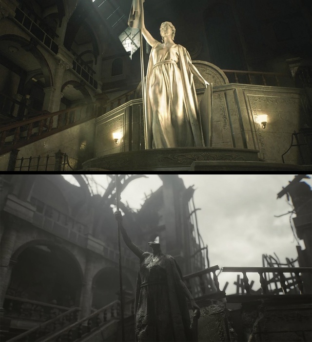 Сравнение Раккун-Сити до ядерного удара в Resident Evil 2, и п?...