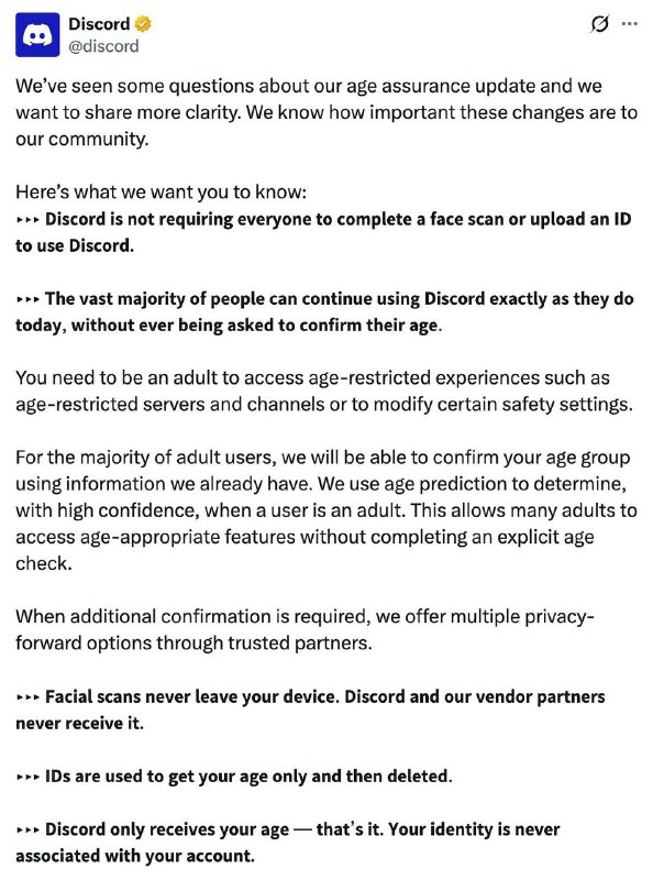 ⚡️Discord будет требовать паспорт у всех: с марта каждый аккаунт будет считаться «детским» по умолча
