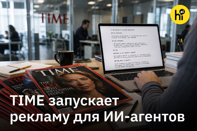 👨‍💻 Журнал Time начал размещать рекламу для ИИ-агентов
Time вместе с платформой Mobian запустил нов